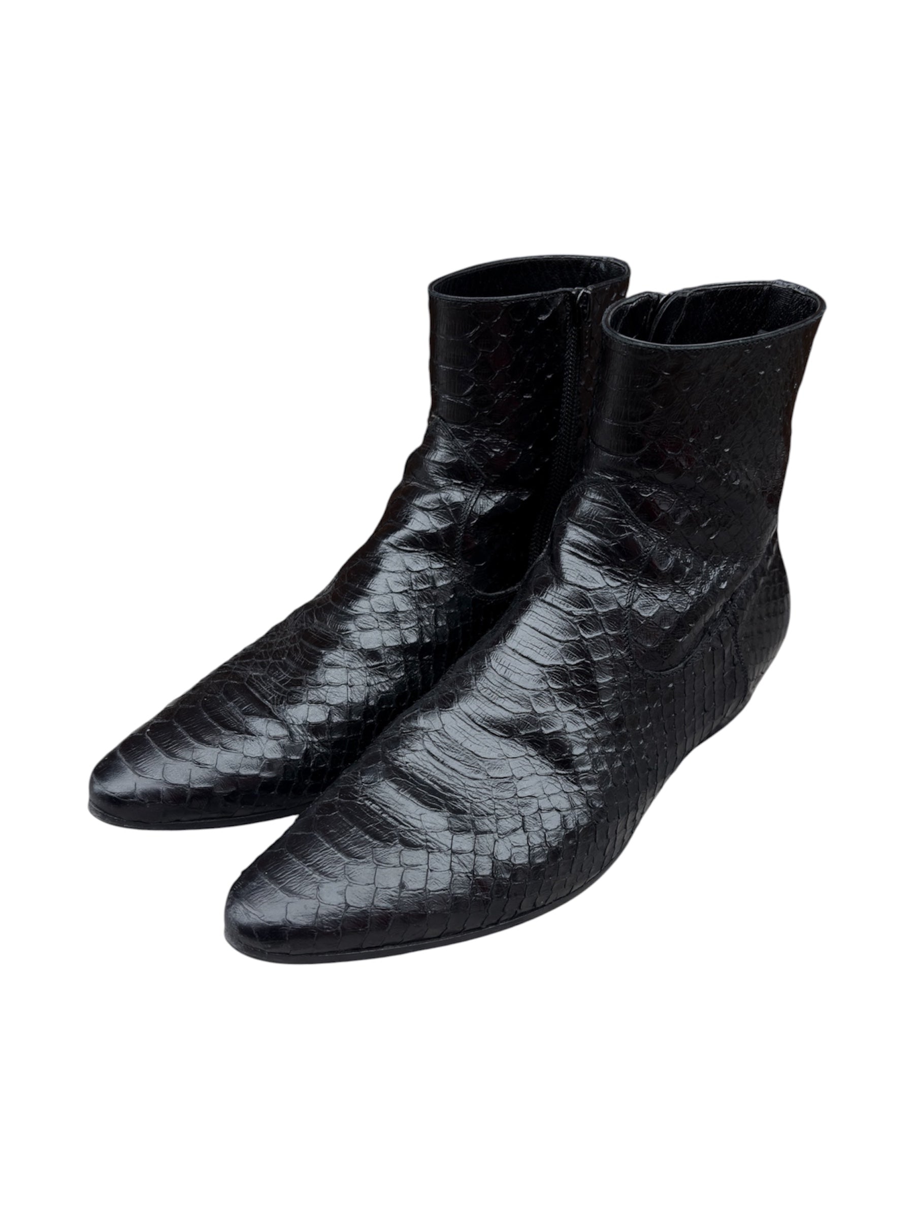 SAINT LAURENT PYTHON SKIN DEVON BOOTS
