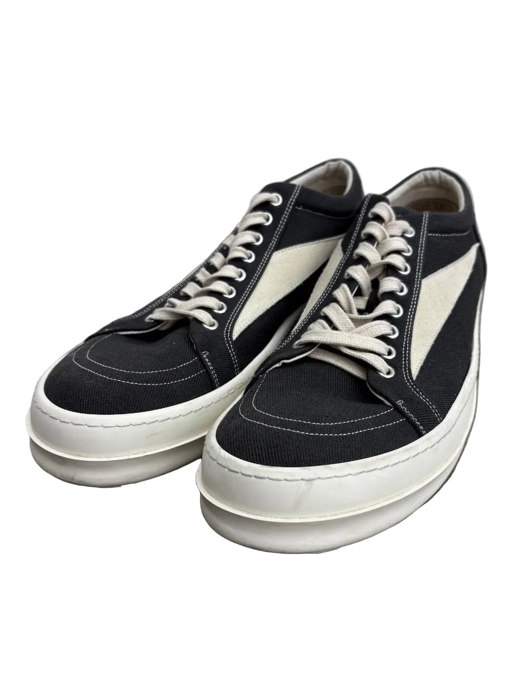 RICK OWENS BLACK VINTAGE CANVAS VANS