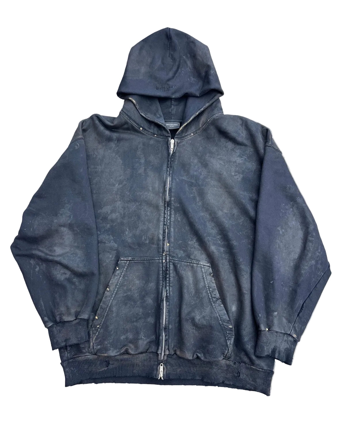 BALENCIAGA PARIS RUNWAY BLACK MUD ZIP UP