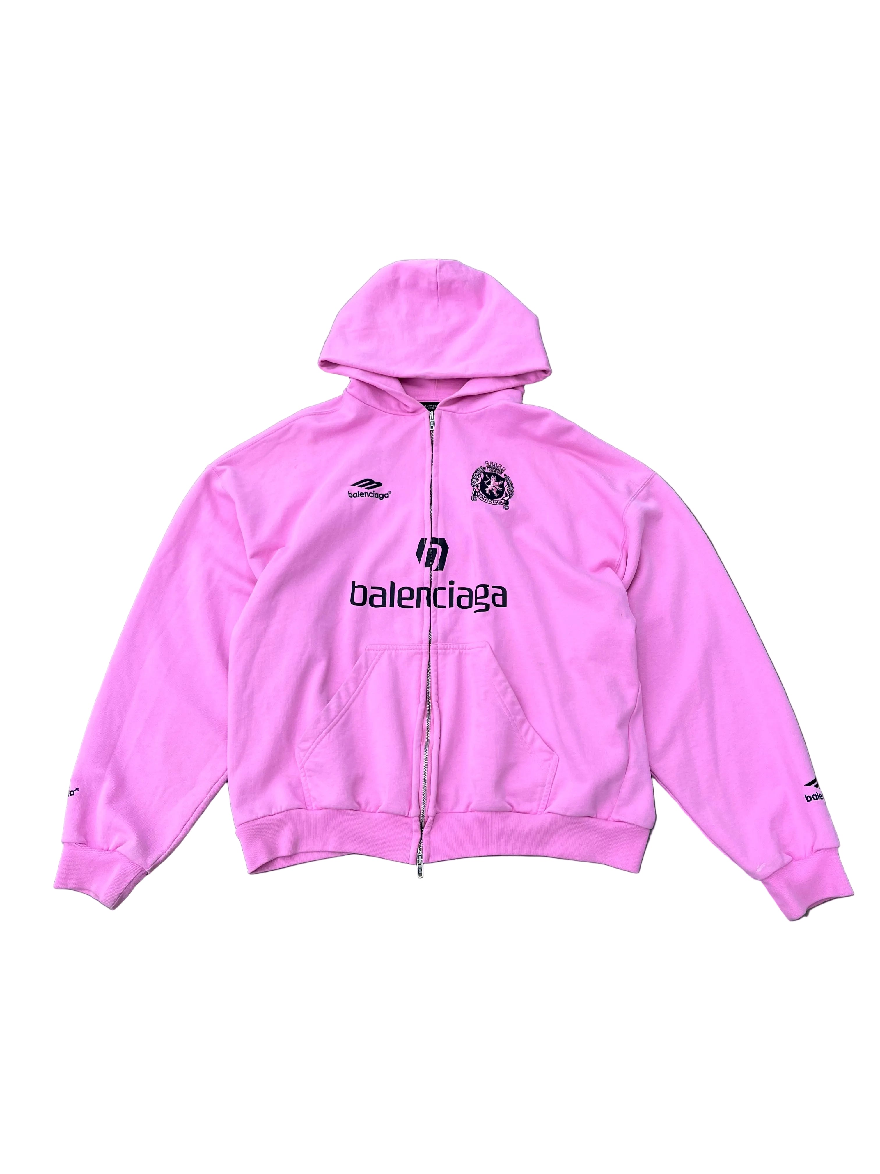 BALENCIAGA PINK PARIS SOCCER ZIP UP