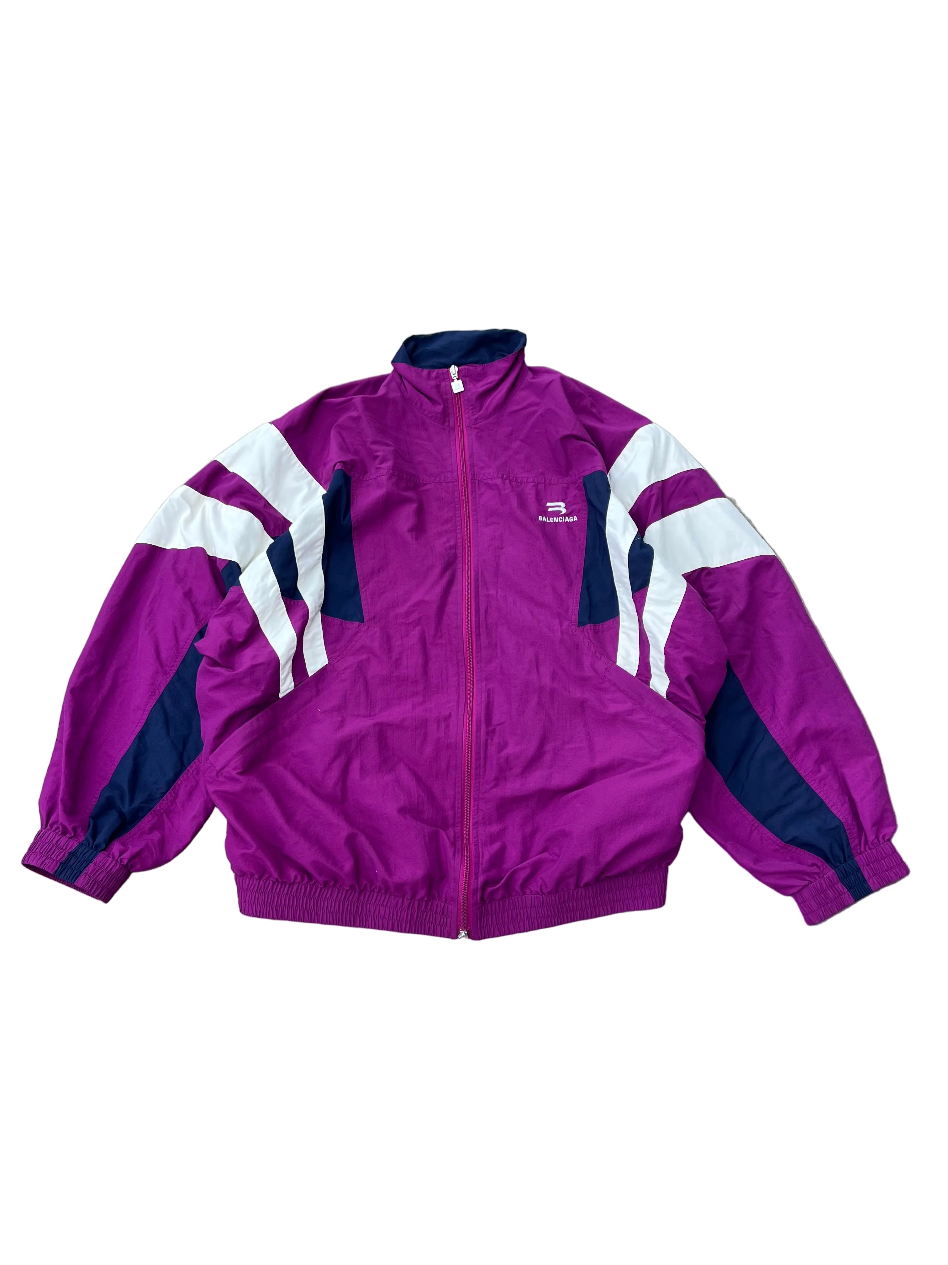 BALENCIAGA GARDE ROBE SPORTY LOGO PURPLE TRACK JACKET